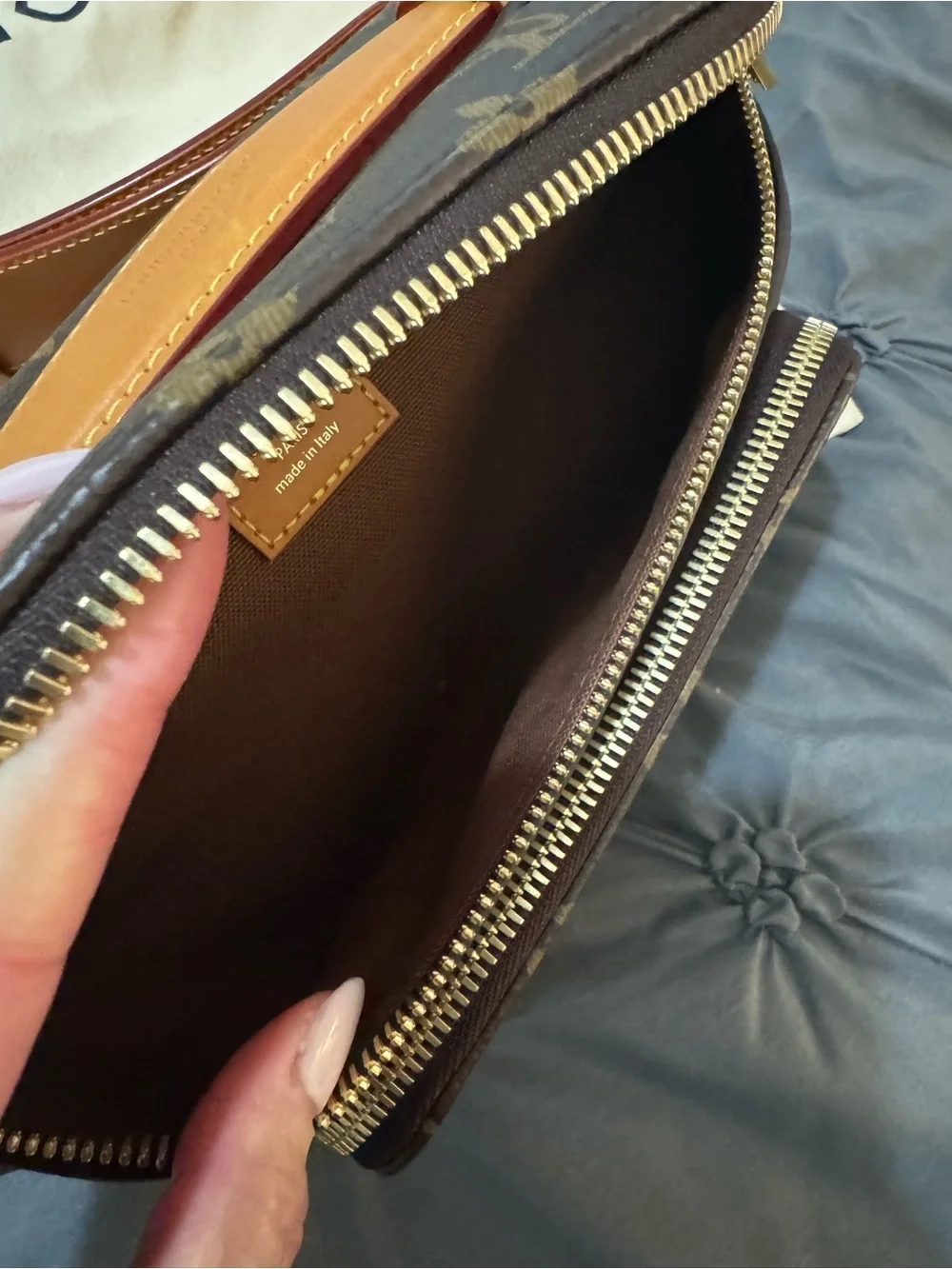 Louis Vuitton Monogram Canvas Belt Bag with Tan Trim